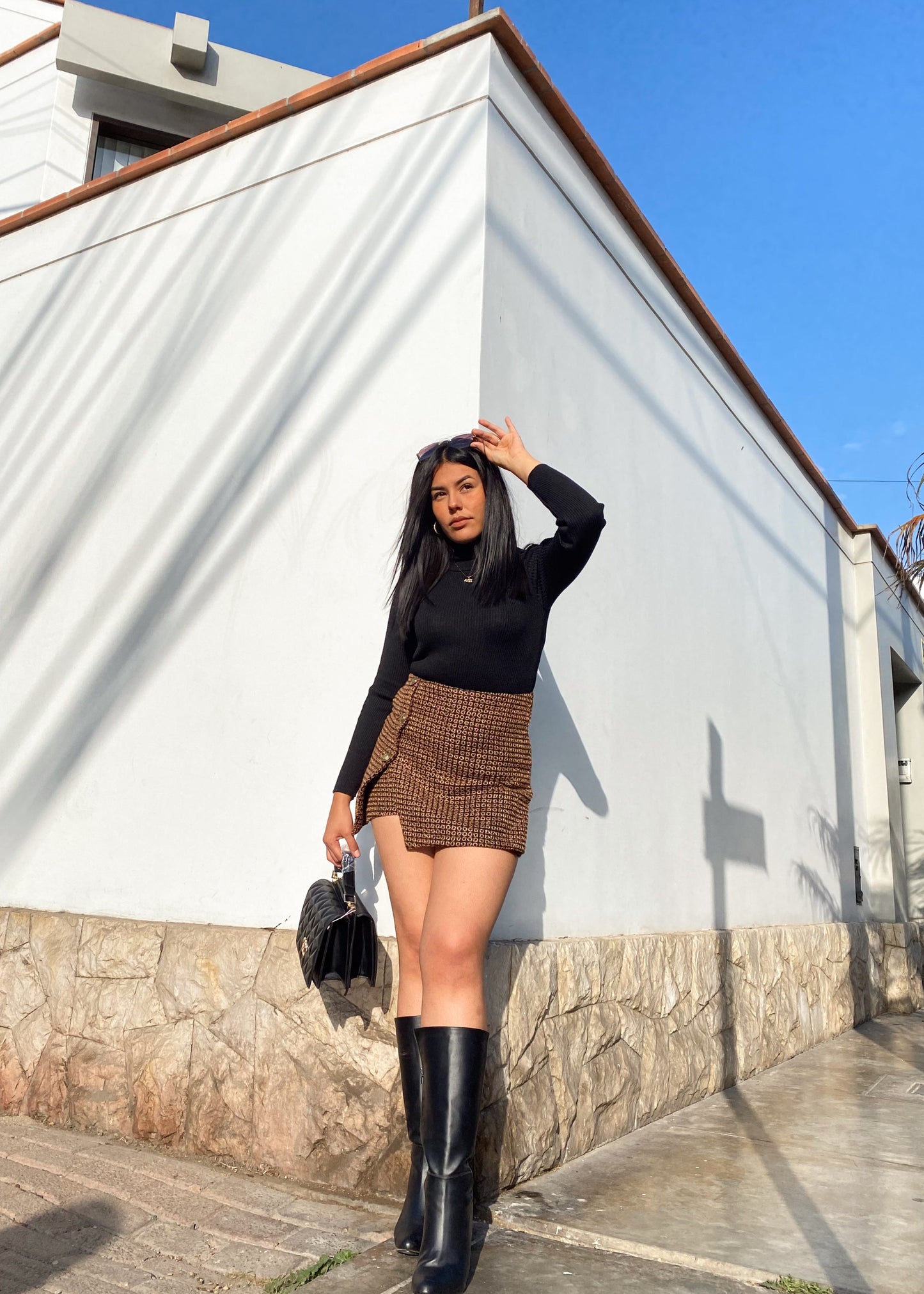 Falda Short Chanel Camel