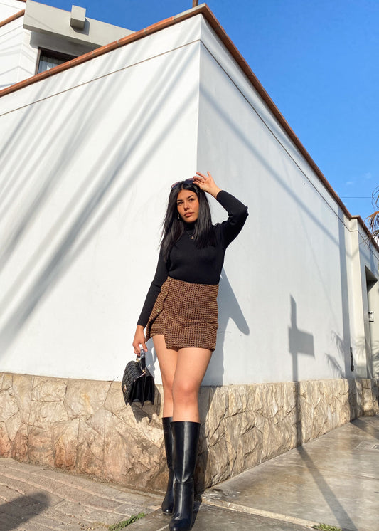 Falda Short Chanel Camel